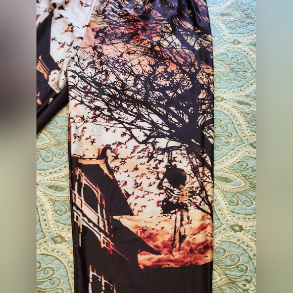 Halloween Leggings Tights- LIKE NEW - M/L Mint Lotus Leggings - Picture 7 of 11